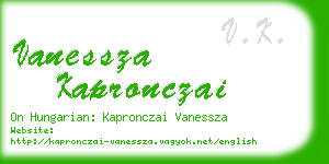 vanessza kapronczai business card